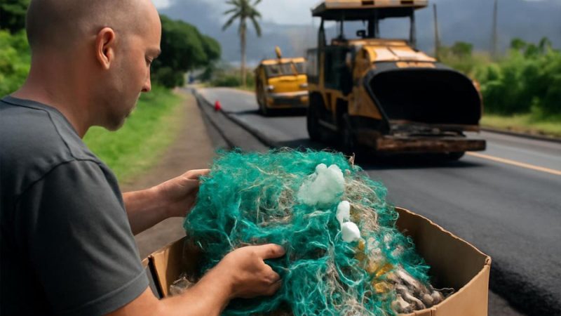 Hawái transforma plásticos marinos y redes de pesca en caminos sostenibles