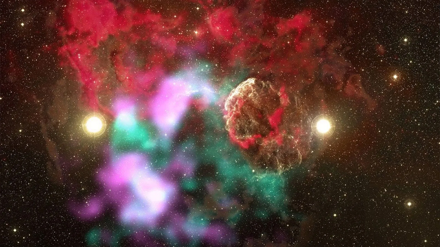 Dos estrellas del mismo sistema explotaron ambas como supernova