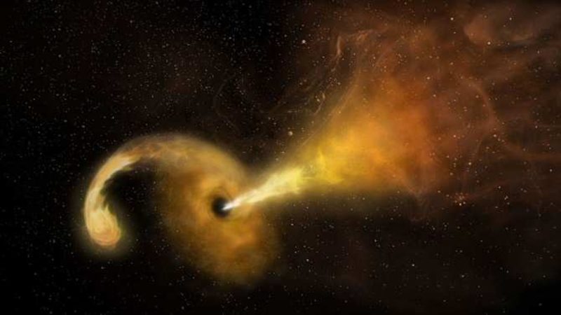 Un agujero negro errante y de masa enorme se traga una estrella
