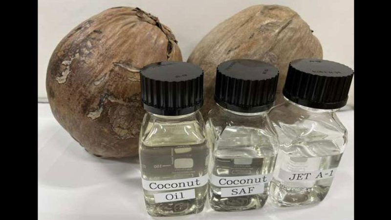 Biocombustible de coco para aviones