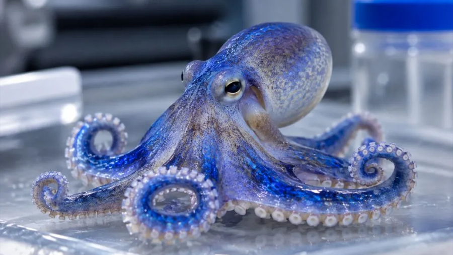 Un extraño pulpo azul reaparece en Galápagos