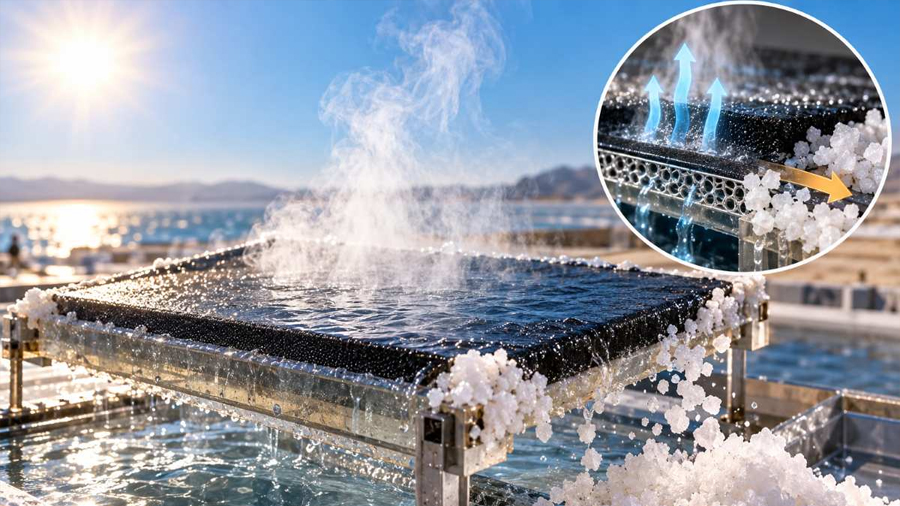 Crean un evaporador solar que hace algo curioso con la sal: durante el día la empuja a los bordes y por la noche la deja